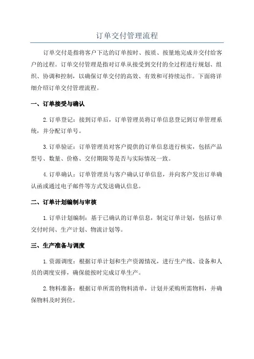 订单交付管理流程