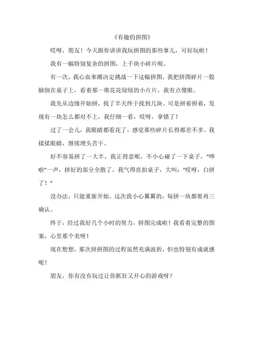 《有趣的拼图》作文