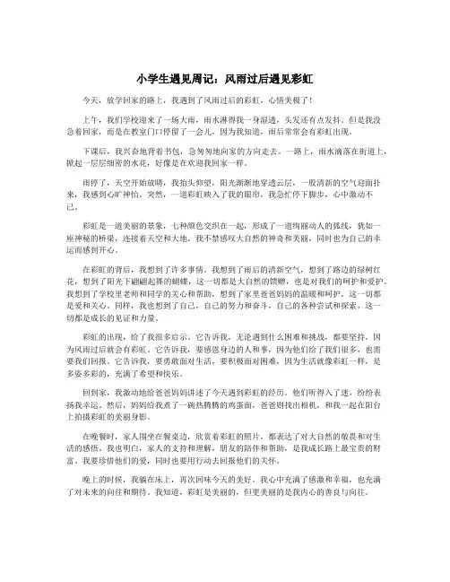 小学生遇见周记：风雨过后遇见彩虹