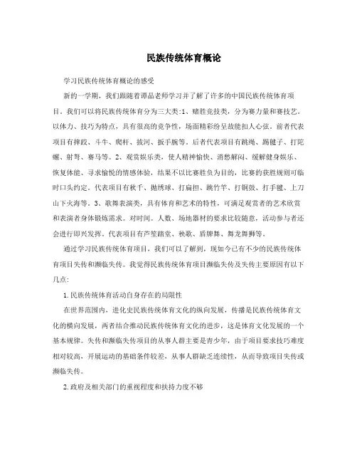民族传统体育概论