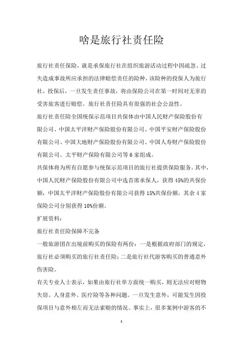 啥是旅行社责任险