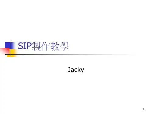 SIP制作教学讲义ppt课件
