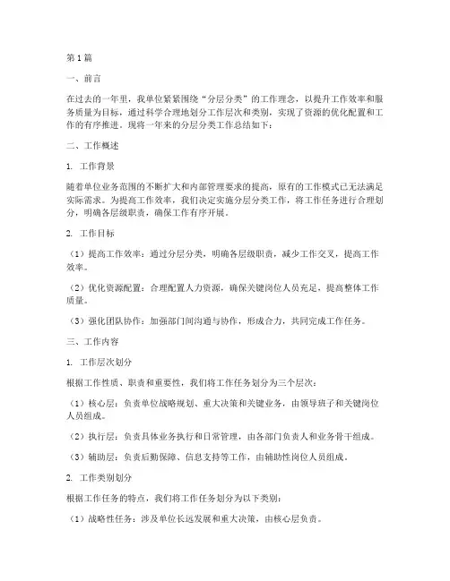 分层分类工作总结范文(3篇)
