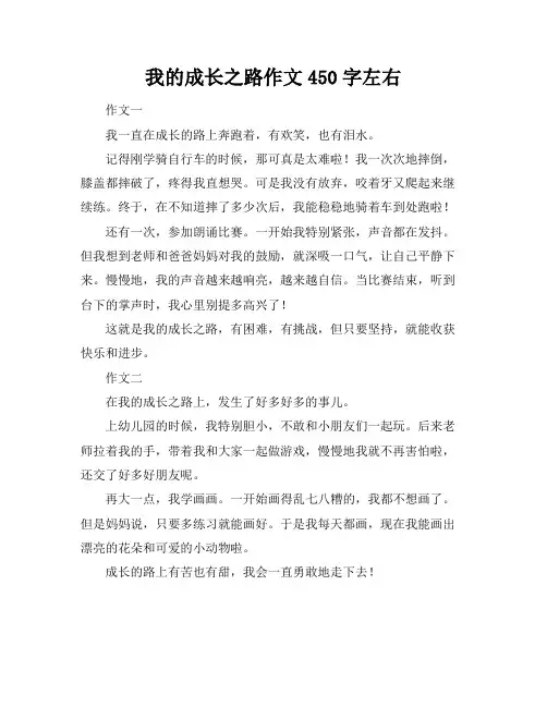我的成长之路作文450字左右