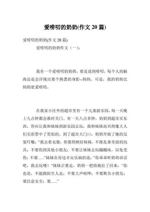 爱唠叨的奶奶(作文20篇)