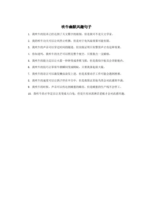 吹牛幽默风趣句子