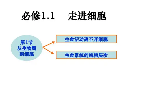 2020届高一生物必修一第一章走进细胞(共68张PPT)