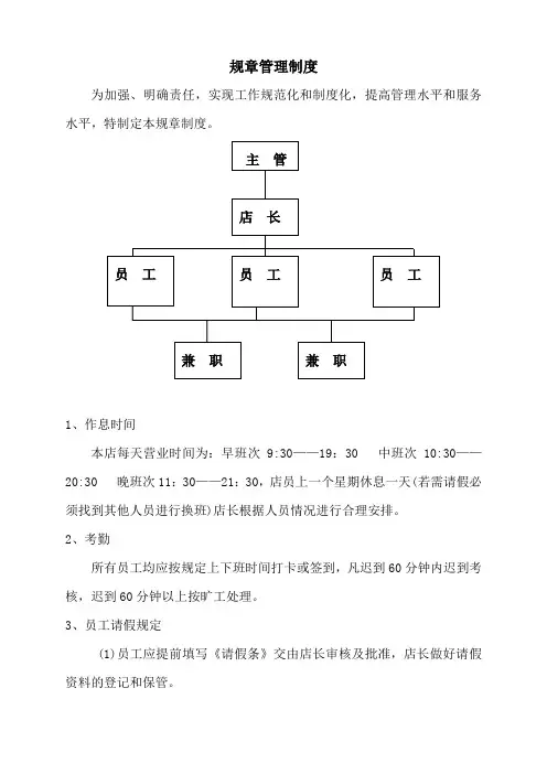 奶茶店管理制度及职责