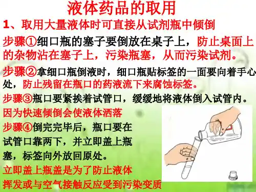 初中化学药品取用的原则 、试管加热知识点讲解PPT模板