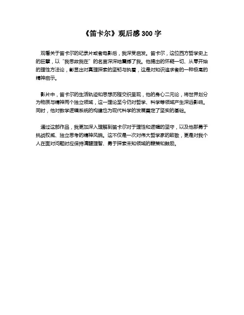《笛卡尔》观后感300字