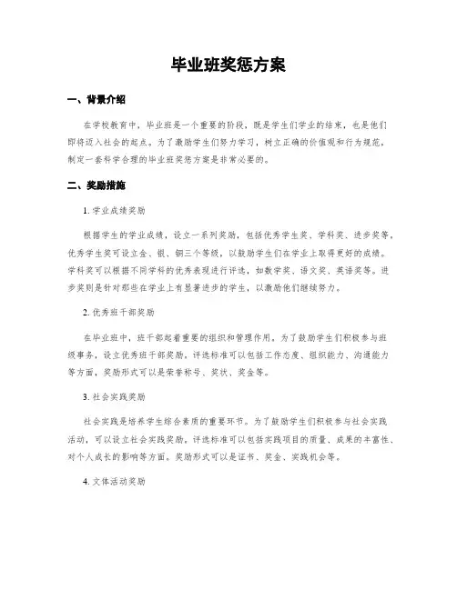 毕业班奖惩方案