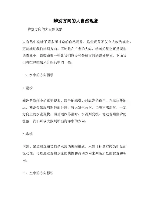 辨别方向的大自然现象