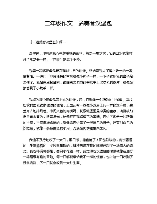二年级作文一道美食汉堡包