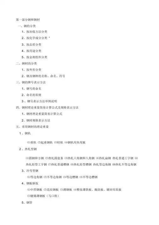 金属材料分类及表示方法