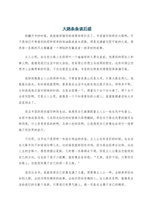 大路条条读后感
