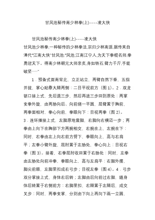 甘凤池秘传南少林拳(上)----凌大侠