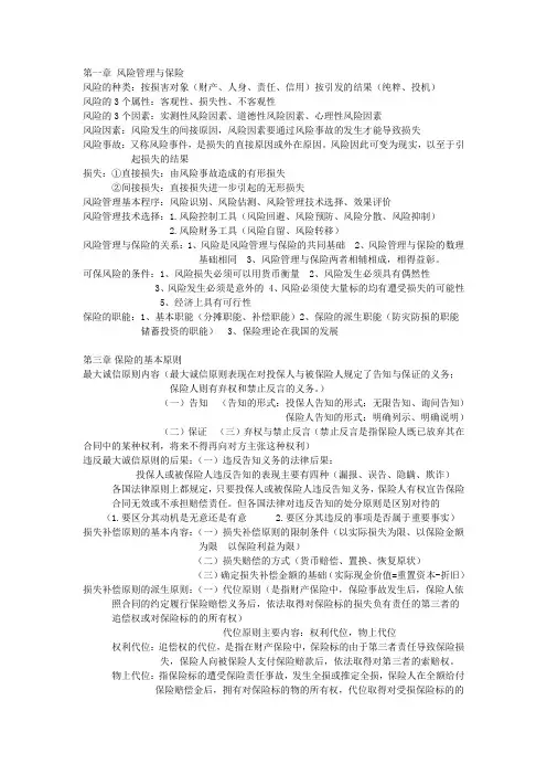 保险学重点