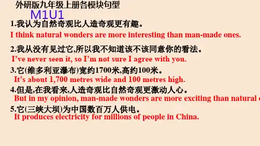 期末复习各模块必背句型22-23外研版英语九上