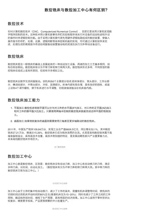 数控铣床与数控加工中心有何区别？