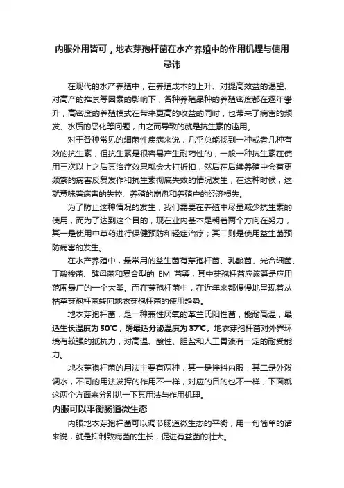 内服外用皆可，地衣芽孢杆菌在水产养殖中的作用机理与使用忌讳