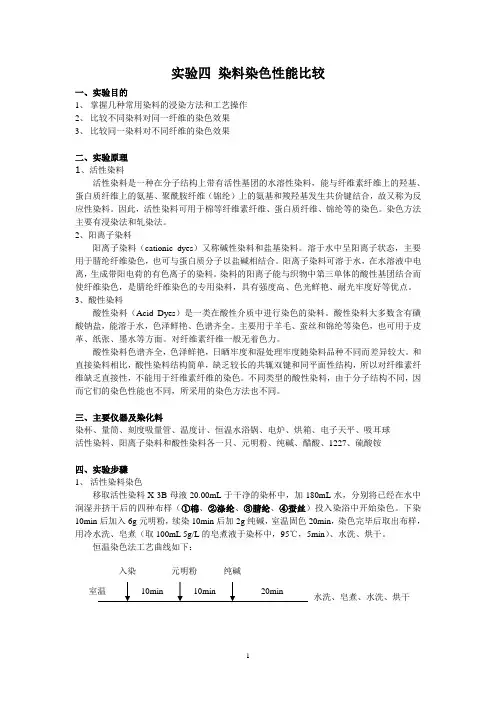 实验四 染料染色性能比较