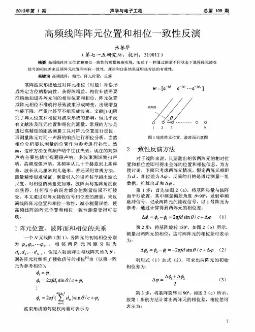 高频线阵阵元位置和相位一致性反演