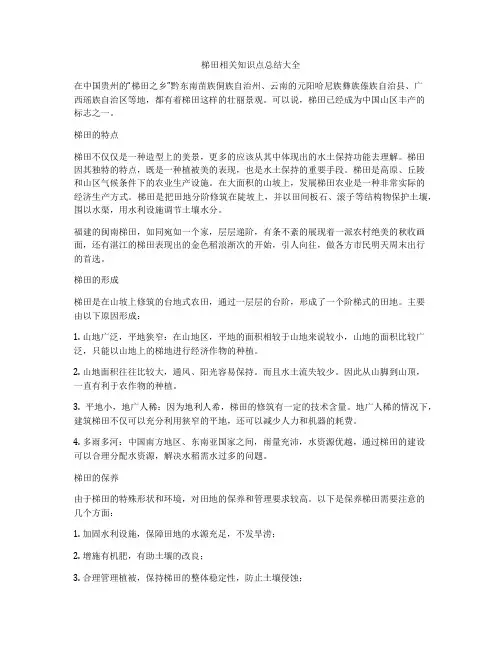 梯田相关知识点总结大全