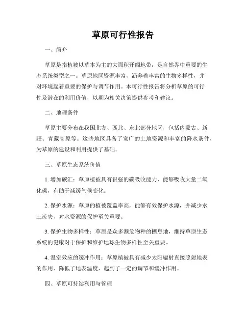 草原可行性报告
