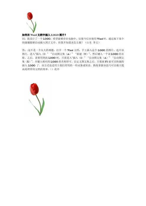 如何在Word文档中插入LOGO图片