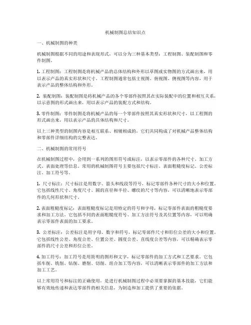 机械制图总结知识点
