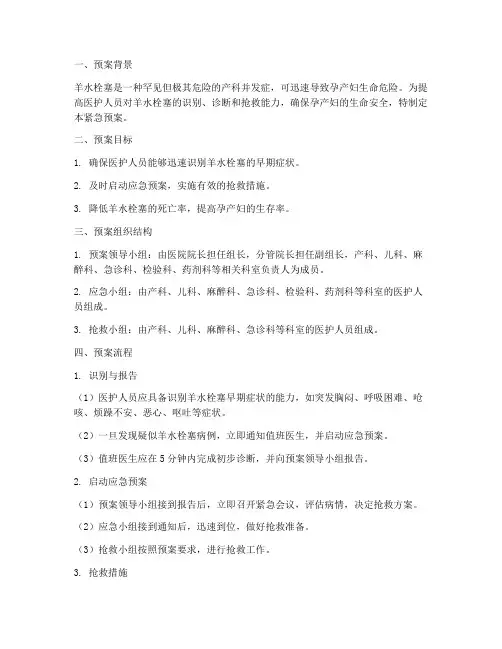 羊水栓塞的紧急预案