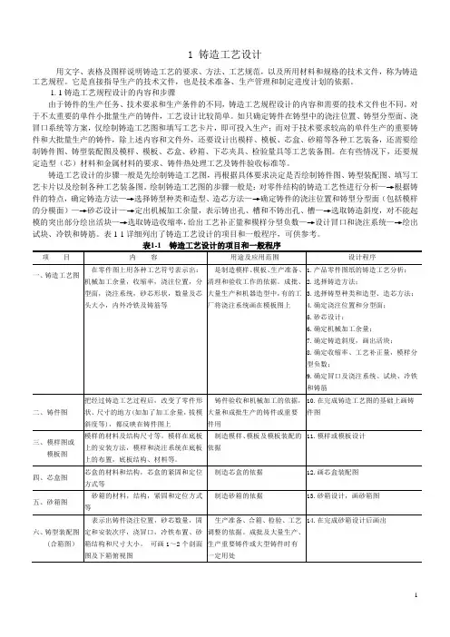 1铸造工艺设计