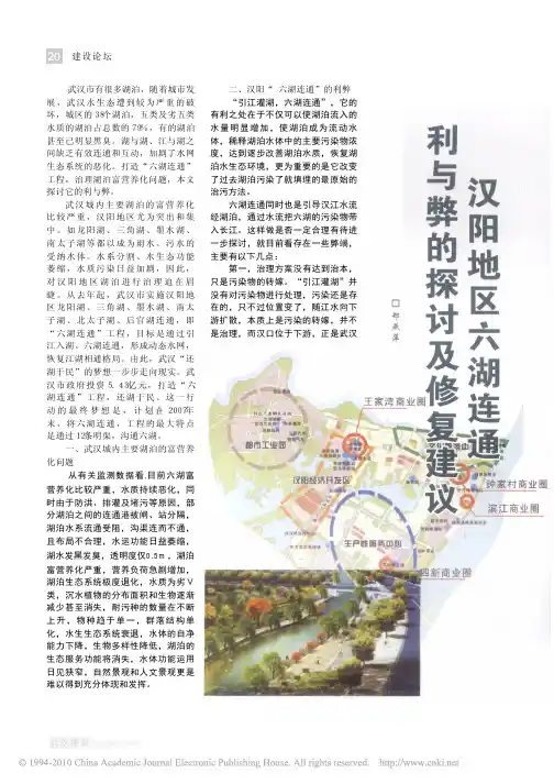 汉阳地区六湖连通利与弊的探讨及修复建议