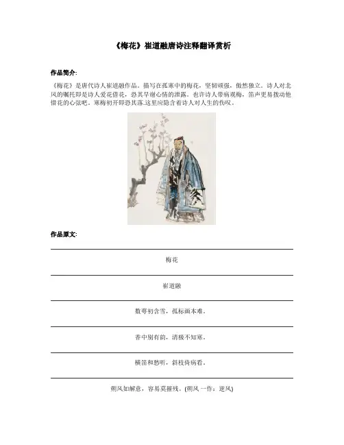 《梅花》崔道融唐诗注释翻译赏析
