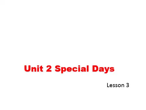 人教版(新起点)英语五年级下册Unit 2《Special Days》(Lesson 3)教学课件