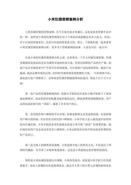 小米饥饿营销案例分析