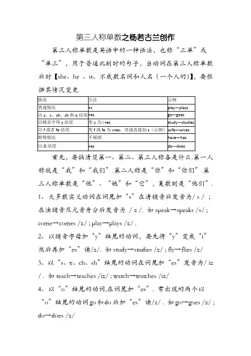 英语“三单形式”详解