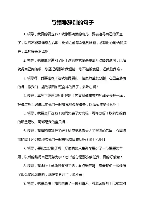 与领导辞别的句子