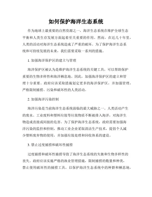 如何保护海洋生态系统