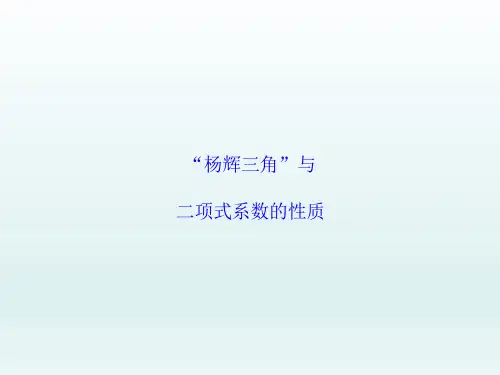 “杨辉三角”与二项式系数的性质  课件