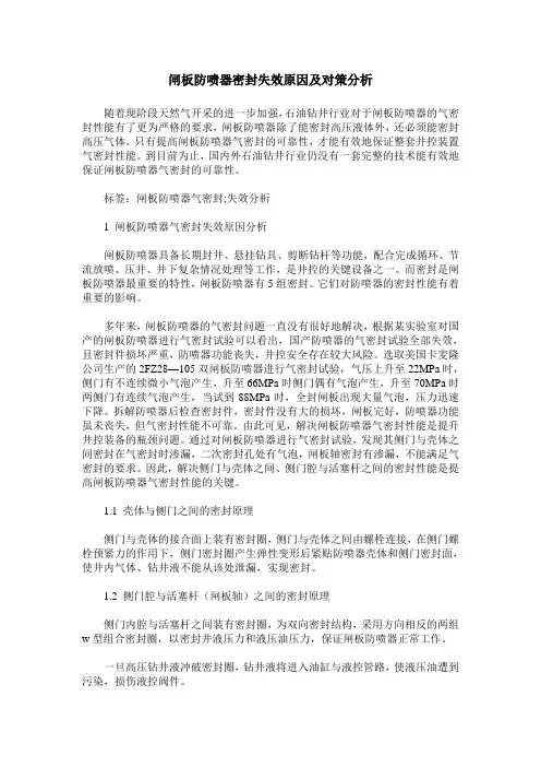 闸板防喷器密封失效原因及对策分析