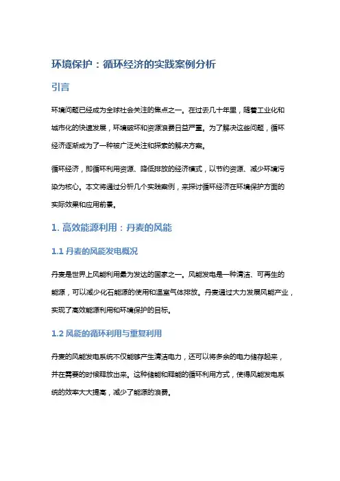 环境保护：循环经济的实践案例分析