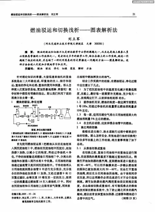 燃油驳运和切换浅析——图表解析法