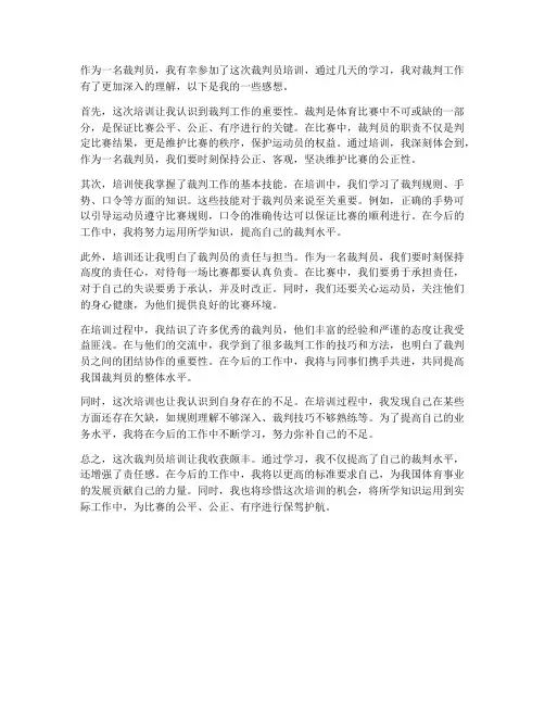 裁判员培训感想