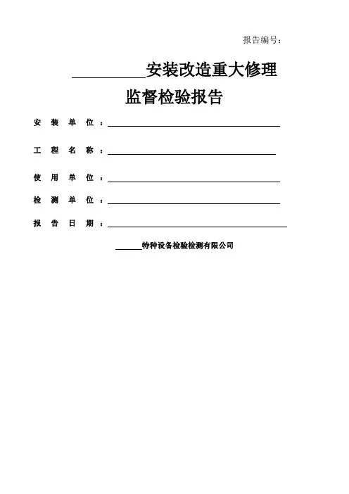 特种设备检验检测报告