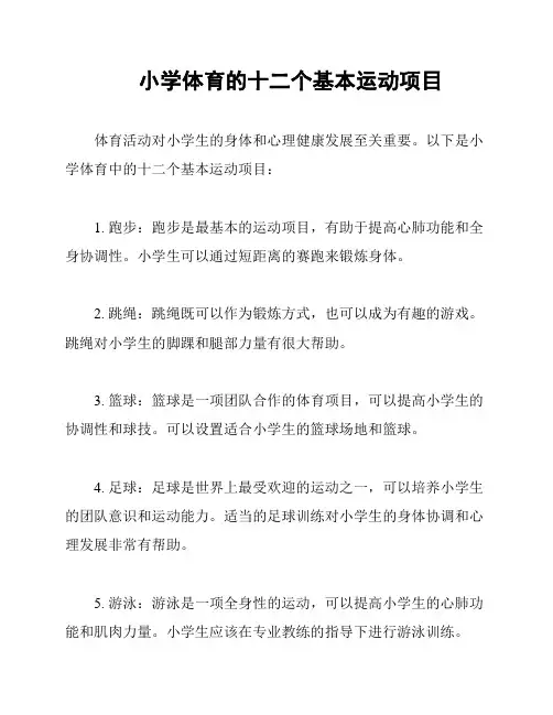 小学体育的十二个基本运动项目