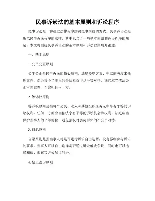民事诉讼法的基本原则和诉讼程序