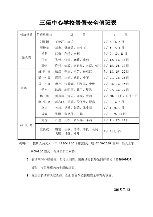 暑假值班