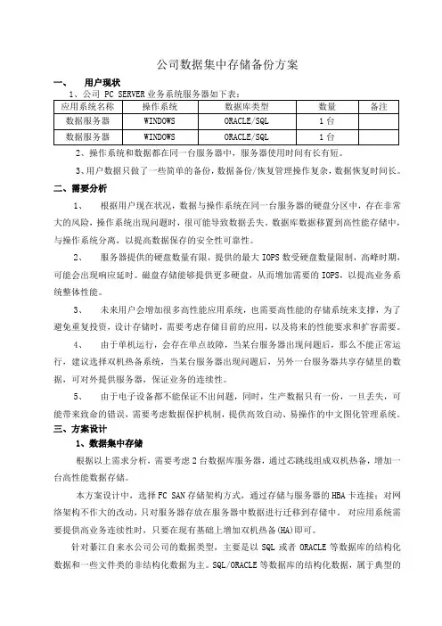 双机热备配置及方案