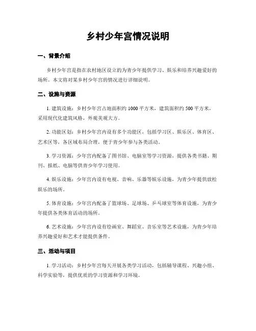 乡村少年宫情况说明